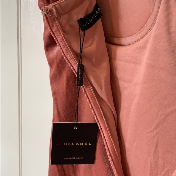 NWT JLUXLABEL Mauve Velvet Bustier Midi Dress - Picture 6 of 10